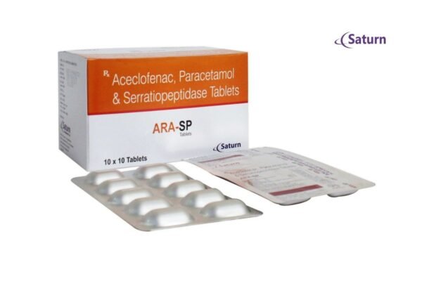 Aceclofenac, Paracetamol & Serratiopeptidase Tablets | Ara-SP Tablets