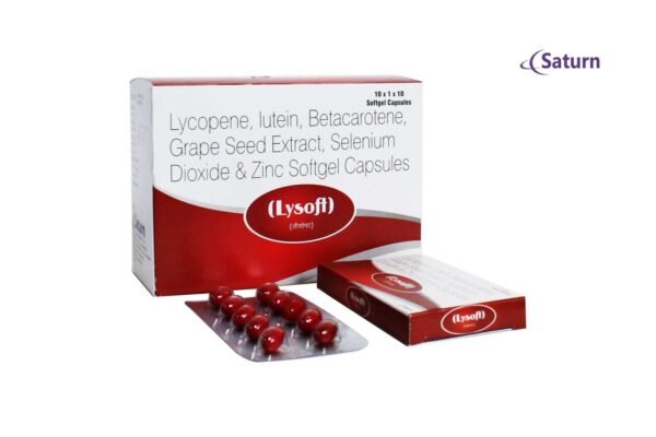 Lycopene, Lutein, Betacarotene, Grape Seed Extract, Selenium Dioxide & Zinc Softgel Capsules | LYSOFT