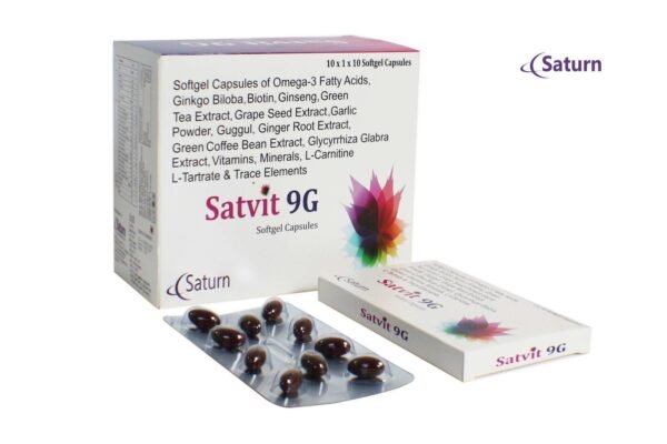 Green Tea Extract Ginkgo Biloba Ginseng Grape Seed Extract Ginger Root Extract Green Coffee Extract Guggul Extract Garlic Powder Glycyrrhiza Glabra Extract L Carnitine Multivitamins Multiminerals Anti-oxidant | Satvit 9G