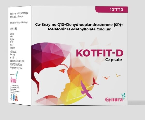 Co Enzyme Q10 Dehydroepiandrosterone Melatonin  Methylfolate Calcium | Kotfit-D Capsules