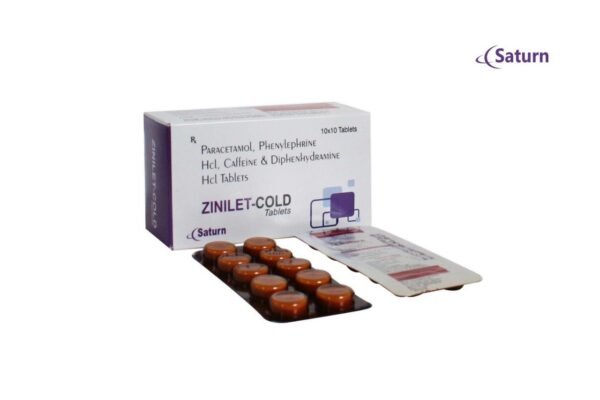 Paracetamol Phenylephrine HCl Caffeine Diphenhydramine HCl Tablets | ZINILET-COLD Tablets